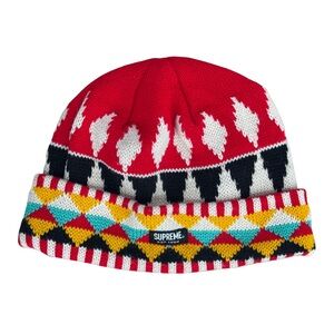 Supreme Morocco Beanie (FW13) Red Argyle Multi